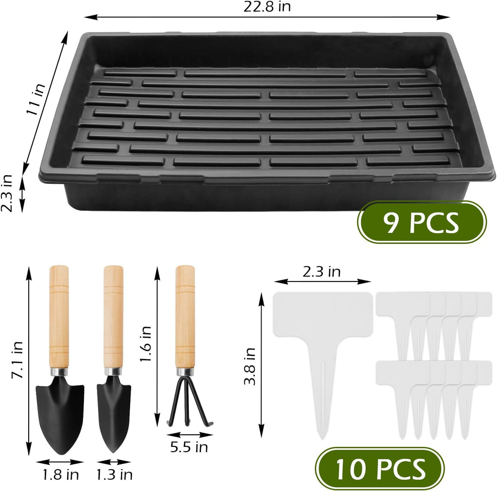 18 Pcs Seed Starter Tray with Base Tray, 72 Cells, No Drain Holes, Pack of 2 W534