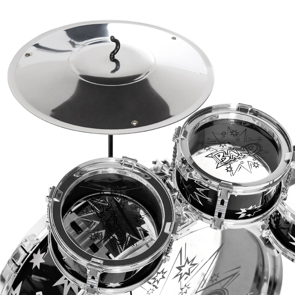 11-Piece Kids Drum Set with Stool and Drumsticks Y49298