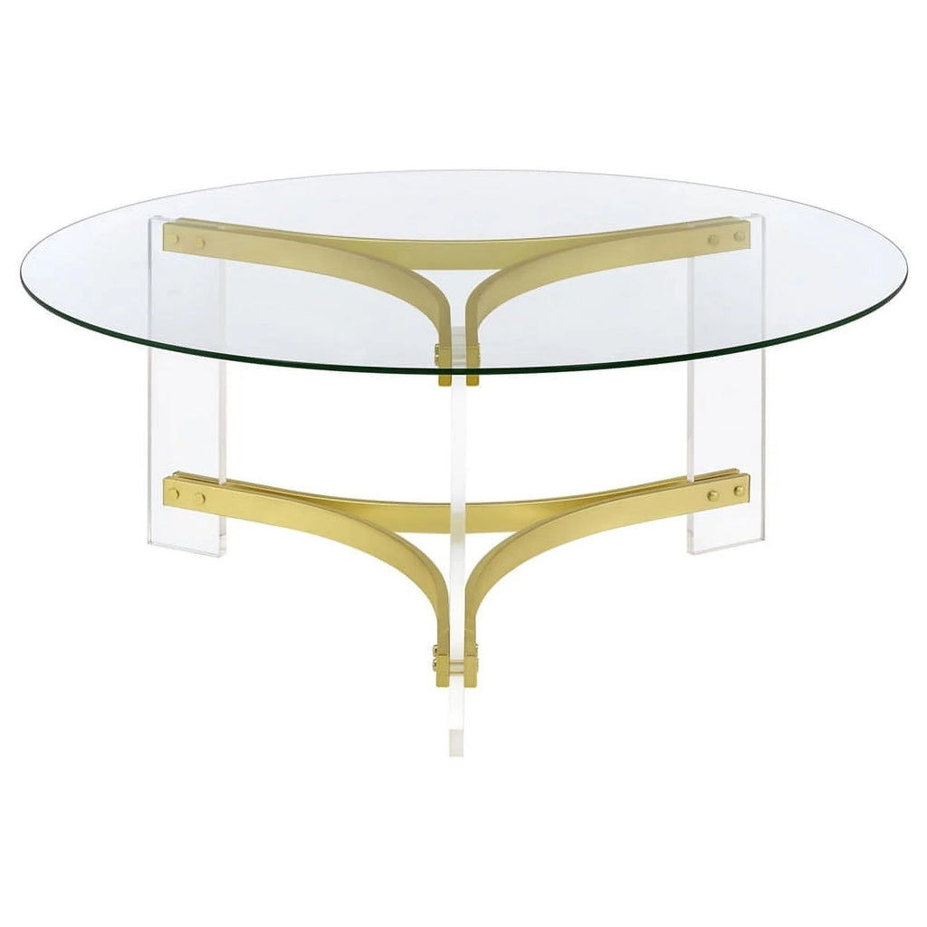 Round Glass Coffee Table with Acrylic Legs E519595