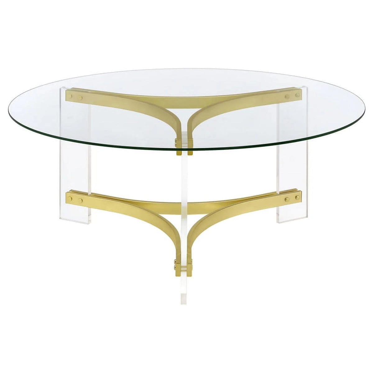 Round Glass Coffee Table with Acrylic Legs E519595