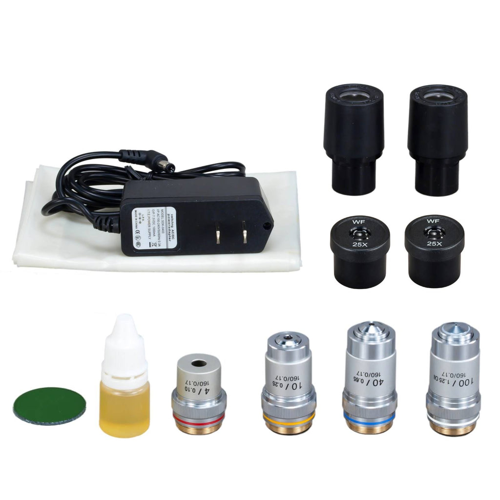 40X-2500X Digital LED Trinocular Lab Compound Microscope with USB Camera and Mechanical Stage S46840