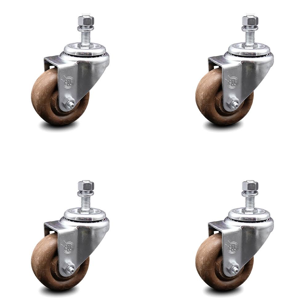 4 Swivel Caster Set with 3.5x22 Wheels and 1/2x22 Stem H15813