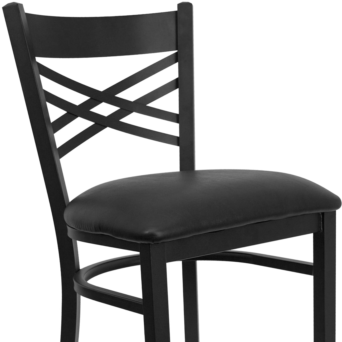 Black X Back Metal Barstool V693