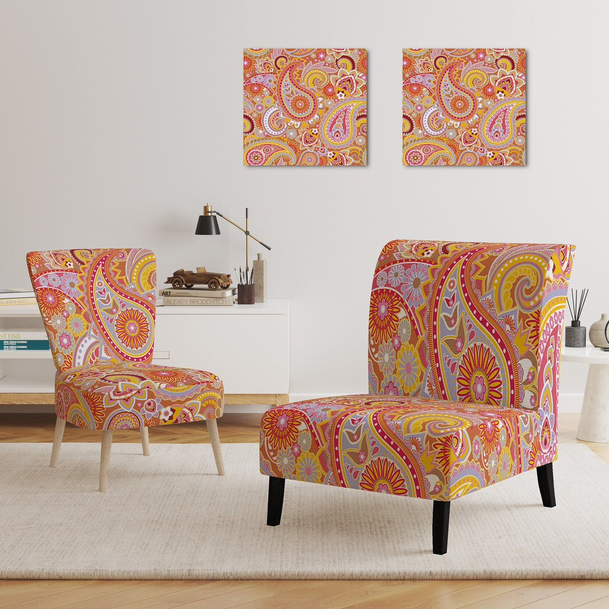 Upholstered Mid-Century Accent Chair P1404