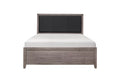 Queen Platform Bed Black Faux Leather Z8896