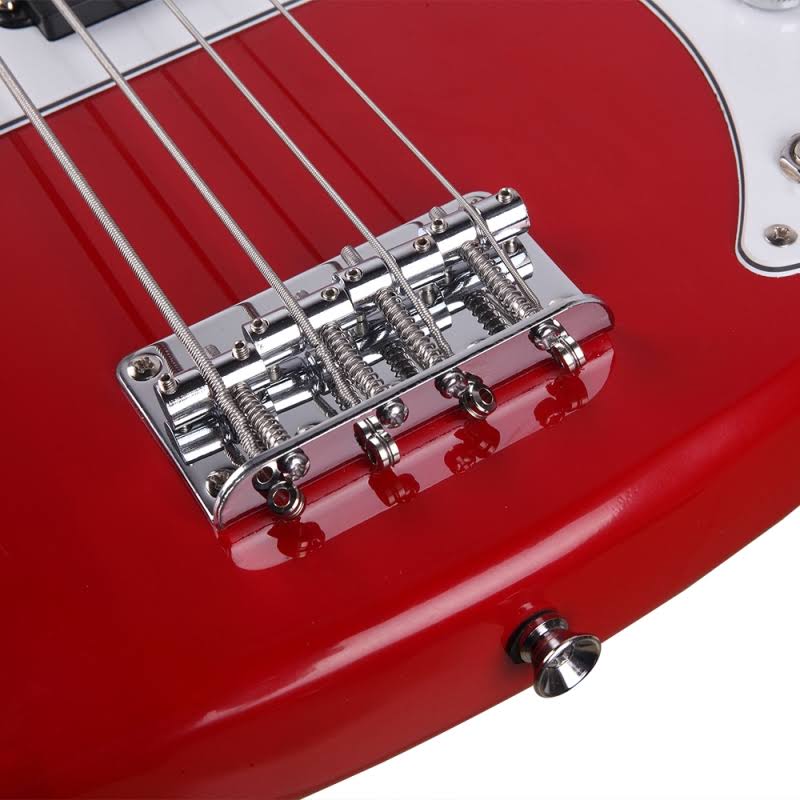 Red Electric Bass Guitar with 20W Amplifier D1810