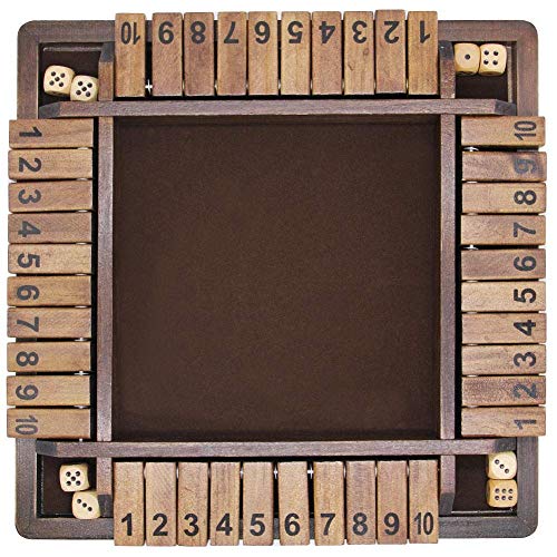 Wooden Shut The Box Dice Game Set V155344