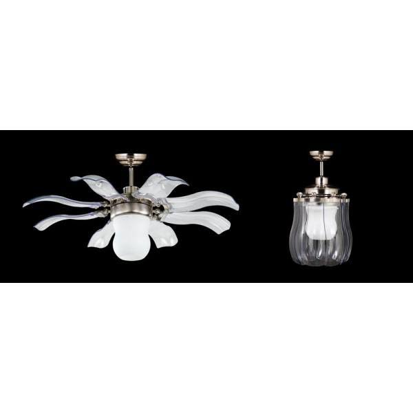 Retractable Ceiling Fan with Plastic Transparent Blades E2689
