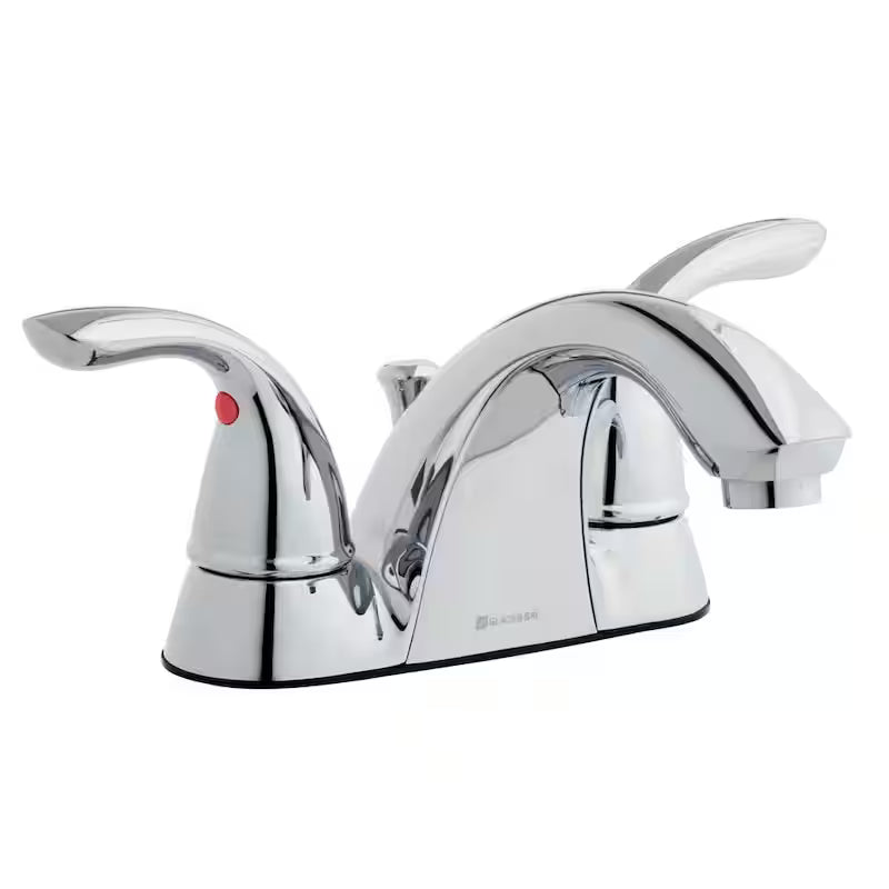 4 in. Centerset Double Handle Low-Arc Bathroom Faucet in Chrome Y8049
