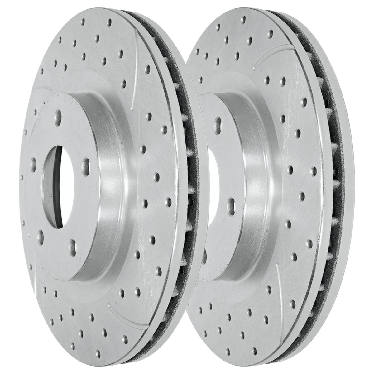 Front Wheel Bearing Hubs Drilled Slotted Rotors Silver Ceramic Pads Kit R3194