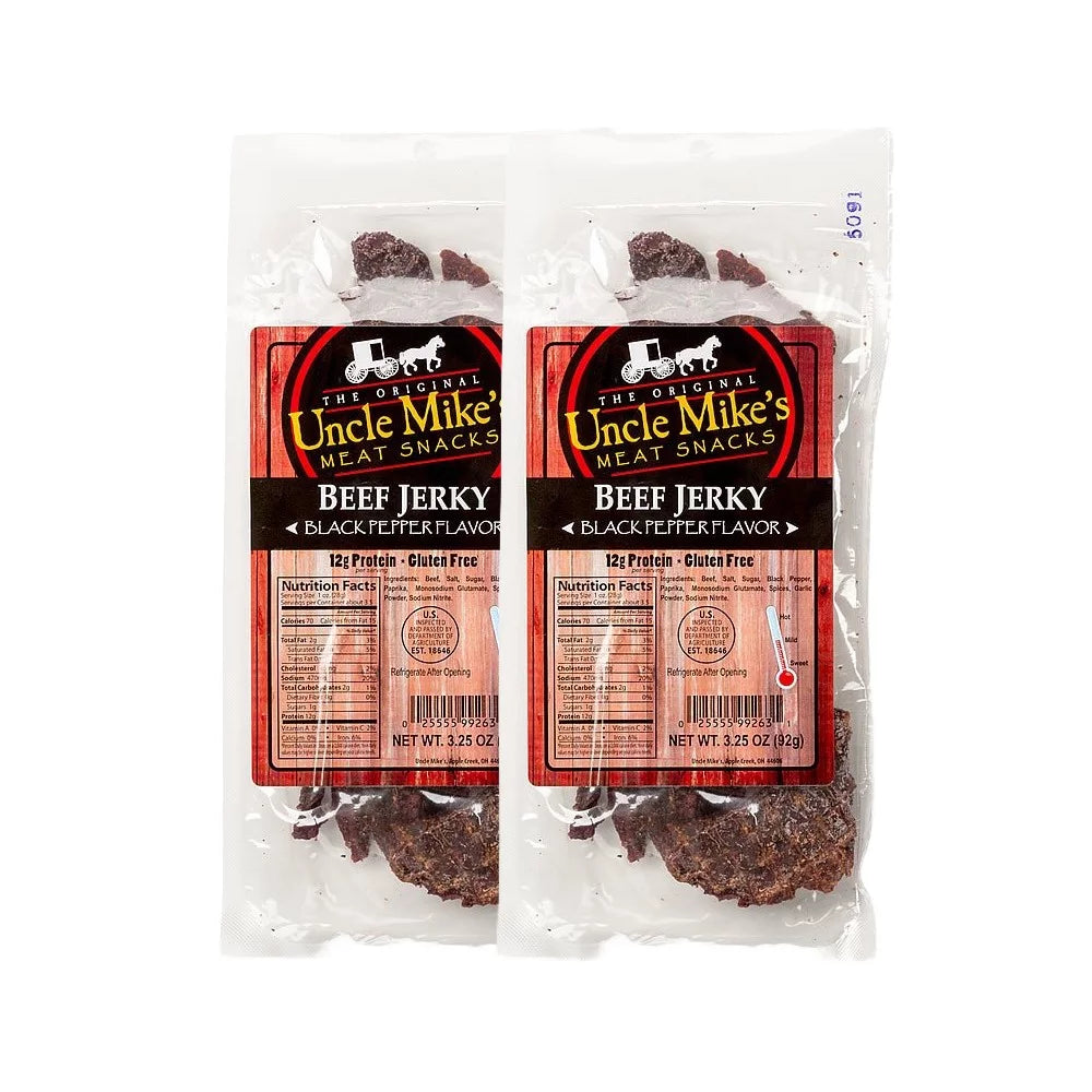Beef Jerky Snacks Gluten Free 2 Bags Black Pepper H391445