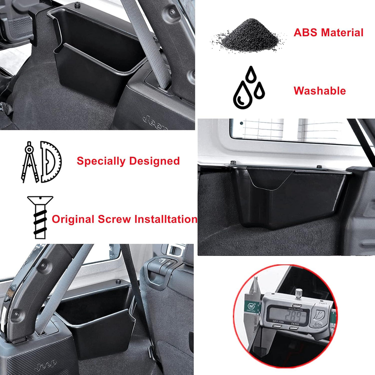 Rear Trunk Storage Organizer Box Side Wheel Well Cargo Storage Bin Pack of 2 W522336
