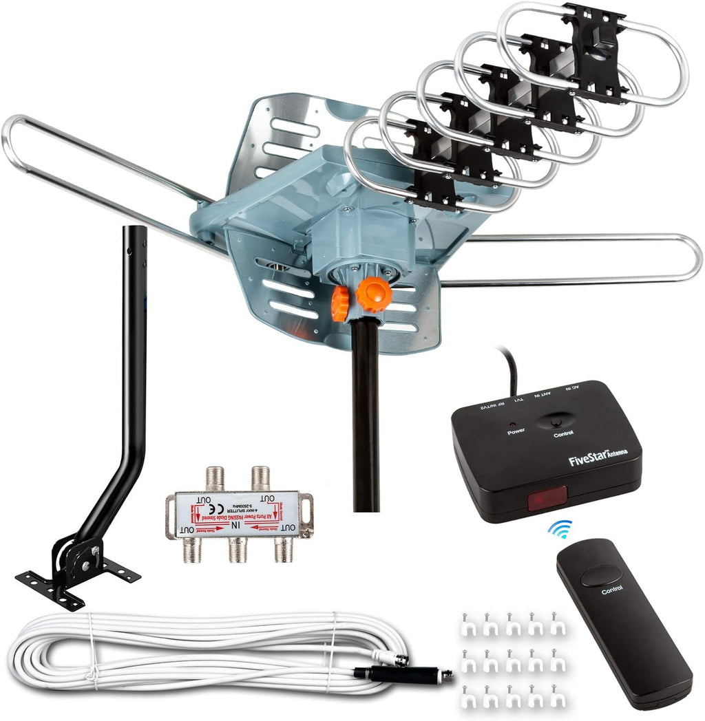 HDTV Antenna Amplified Digital Outdoor Antenna 150 Miles Range with 40FT RG6 Coax Cable P6298