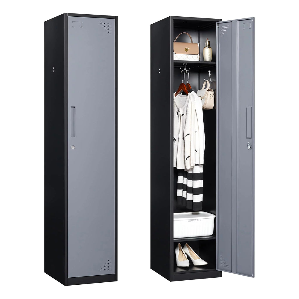 71" Gray Steel Storage Cabinet with Door K992