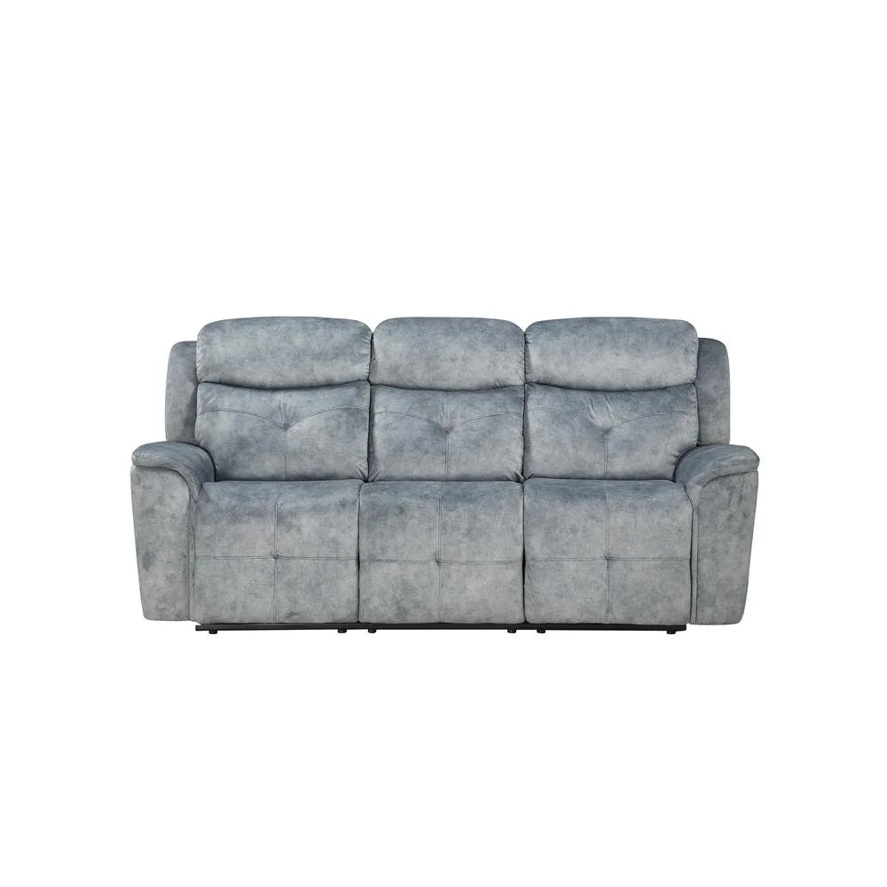 Silver Gray Fabric Reclining Sofa D4145