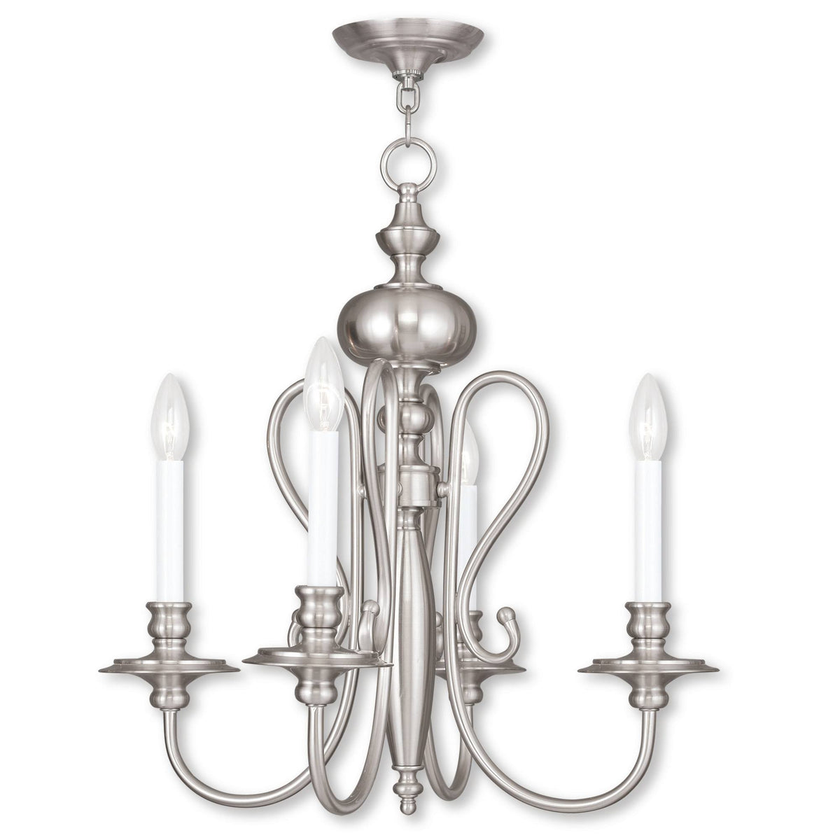 Brushed Nickel 4-Light Candle-Style Chandelier P81642
