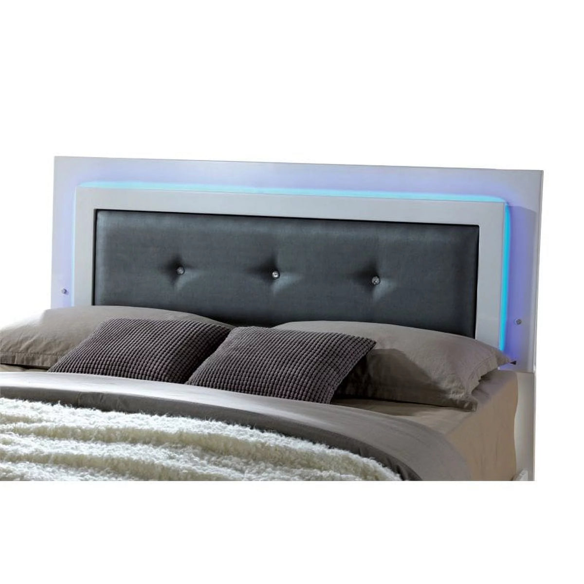4pc Glossy White Wood Bedroom Set King Nightstand Dresser Mirror Y709890