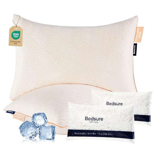Memory Foam King Size Set of 2 Adjustable Cooling Pillows W972