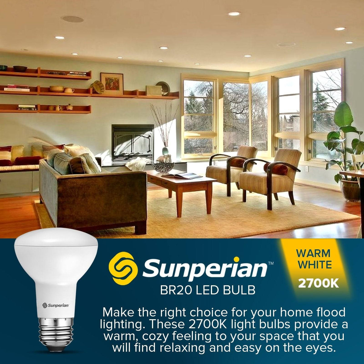 12 Pack 6W 550lm Dimmable LED Flood Light Bulbs E26 Base 5000K Y65940