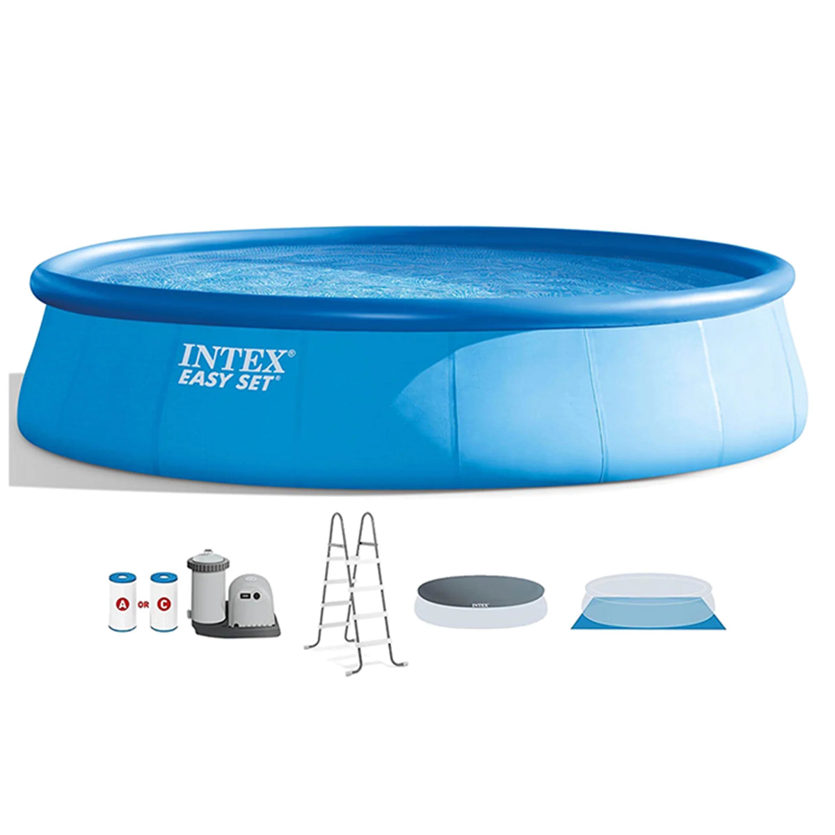 18'x48 Inflatable Pool with Pump, Ladder & Maintenance Kit W4032