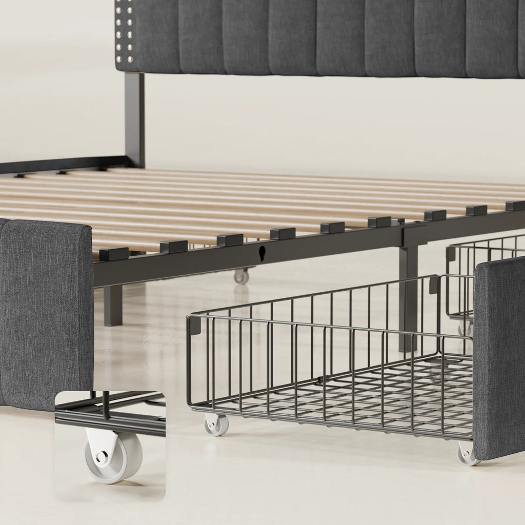 Full Bed Frame with 4 Storage Drawers E2039