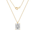 10K Yellow Gold Emerald Cut Solitaire Necklace W3391