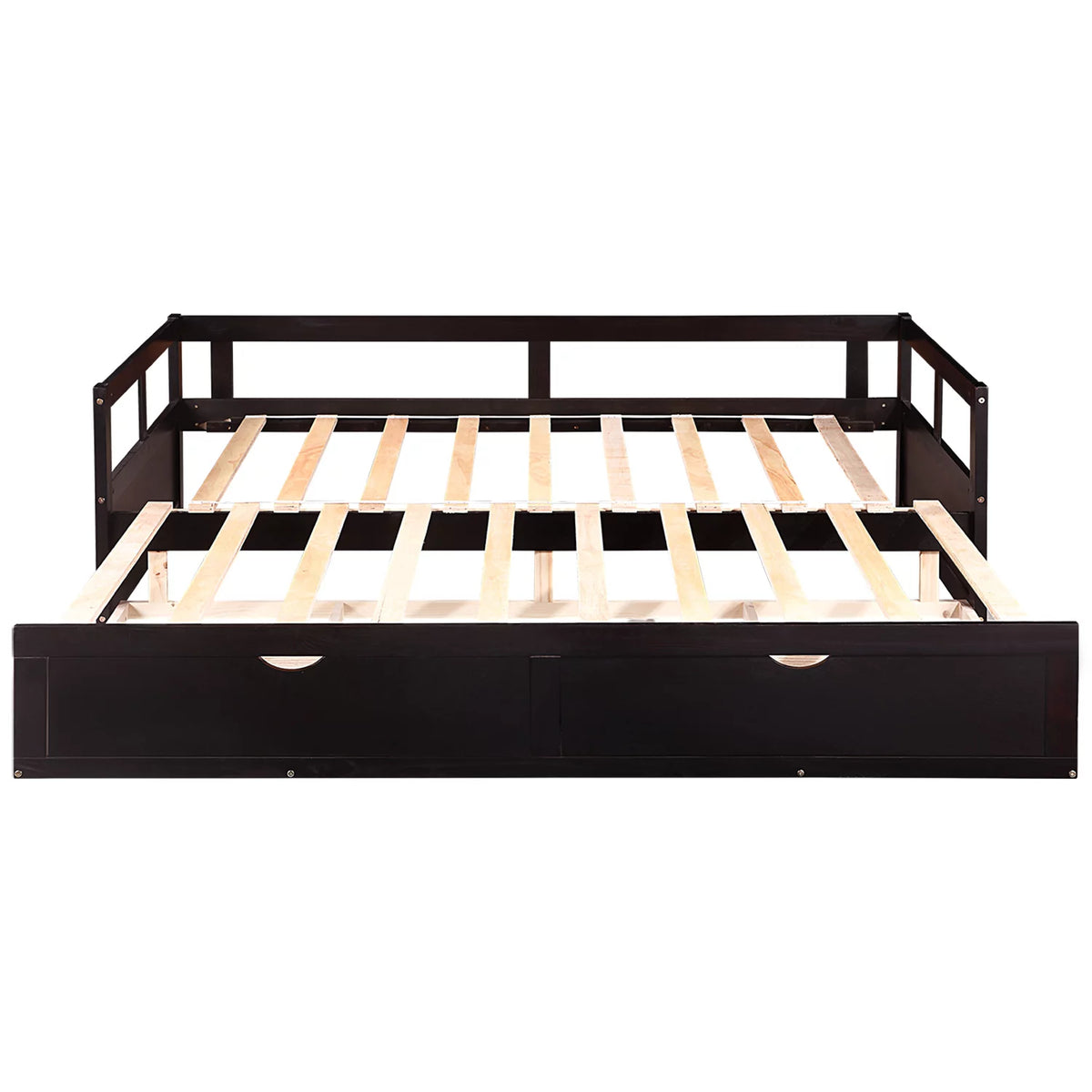 Wooden Daybed with Trundle Bed and Two Storage Drawers C262073