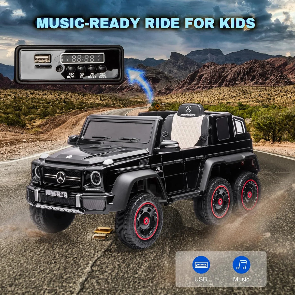 24V 6 Wheels Electric Ride on Kids Car with Remote Control F8724