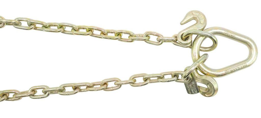 5/16" G70 V-Chain Bridle with 15" Large J Hooks, T-Hook & J-Hook with Grab Hooks 2' Legs Pack of 2 H275834