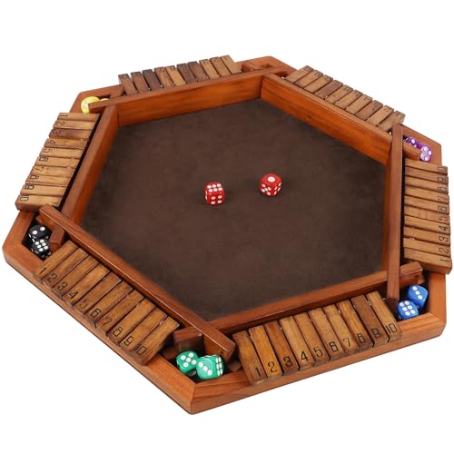 Wooden Shut The Box Dice Game Set V155344