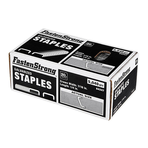 1/4 in. x 7/16 in. 20 GA Galvanized Staples, 5040 Piece X299
