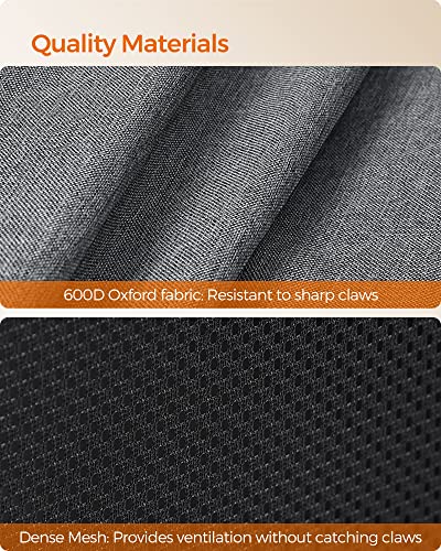 Oxford Fabric Dog Playpen, L, 44.1 x 44.1 x 24.4 Inches, PVC Pipe Frame, Breathable Mesh, Double Openings, Dove Gray and Slate Gray O3922