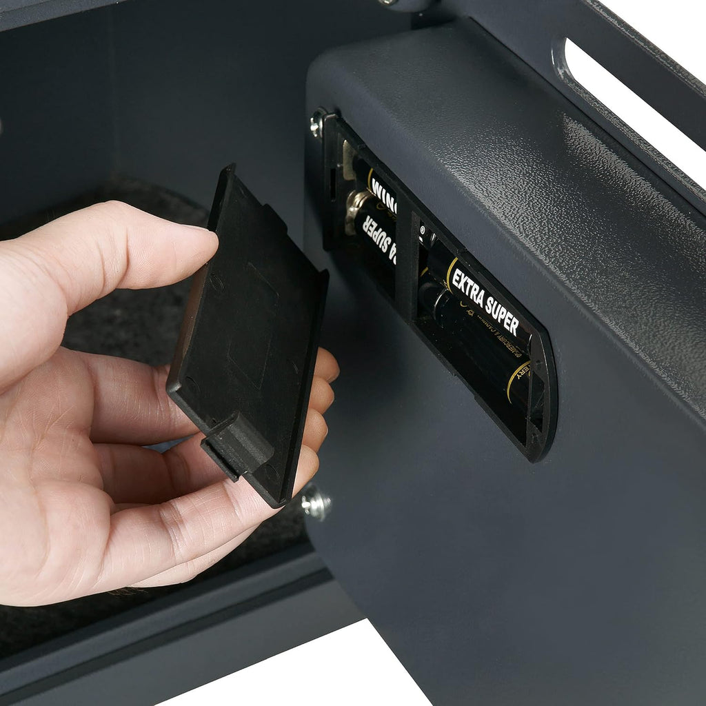Black Digital Safe Compact Steel Money Security Box with Keypad O89931