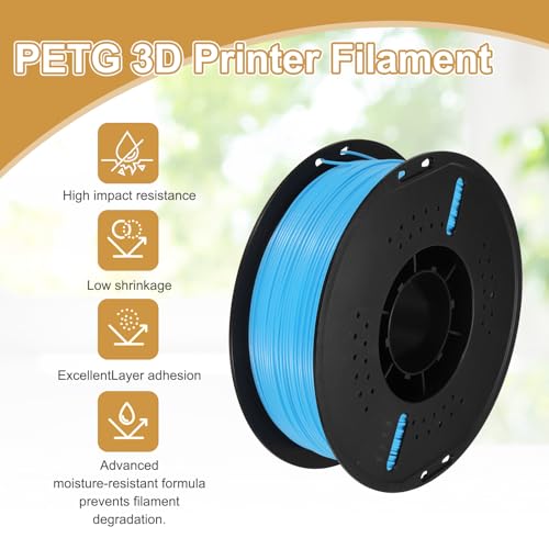 1.75mm 1KG PETG 3D Printer Filament Sky Blue 2 Pcs P1295