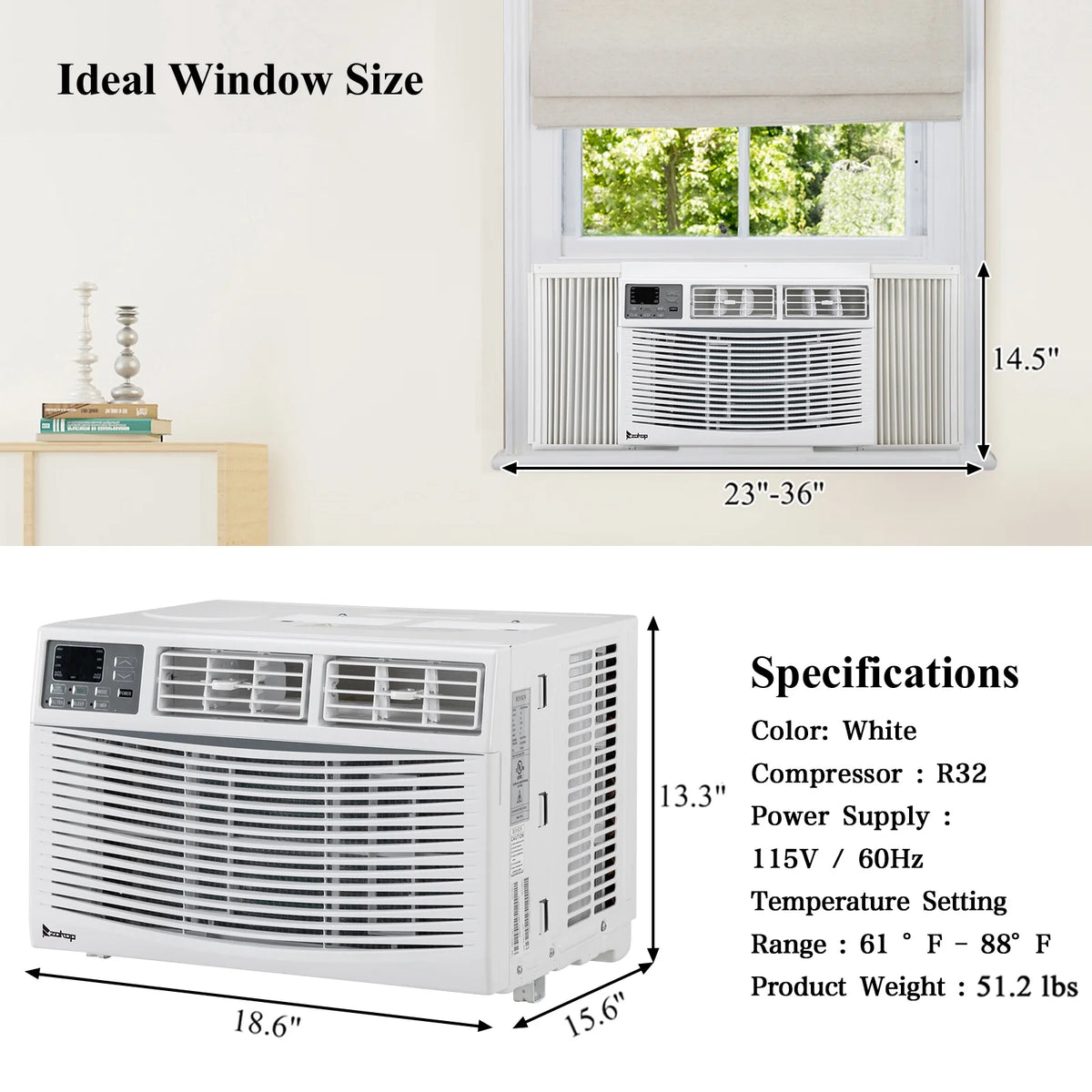 8,000 BTU Window Air Conditioner with Remote Control L459324
