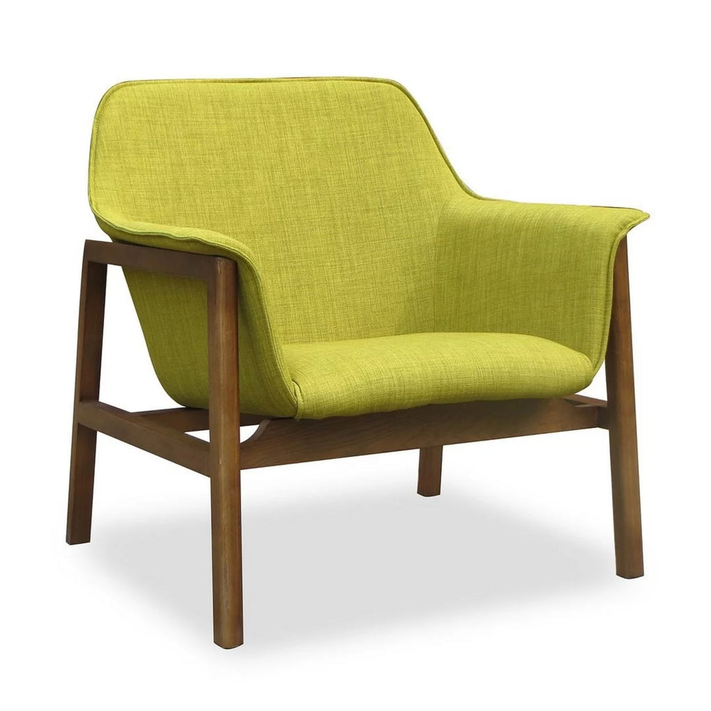 Green and Walnut Linen Weave Accent Chair H777499