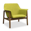 Green and Walnut Linen Weave Accent Chair H777499