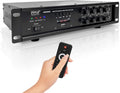 500W Rack Mount Stereo Power Amplifier Receiver with FM Radio, USB, AUX, Mic, Optical, Coaxial E3766