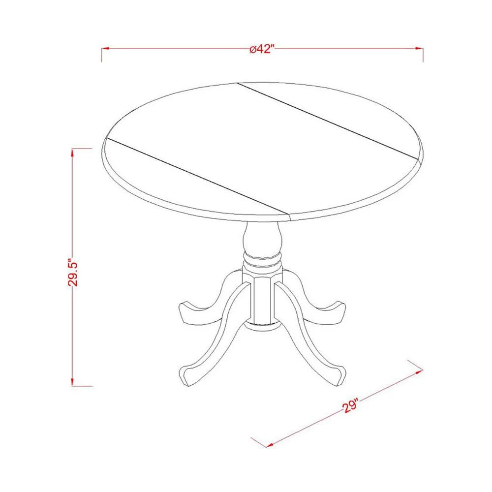 Traditional Wood Dining Set with Round Table in Oak A751