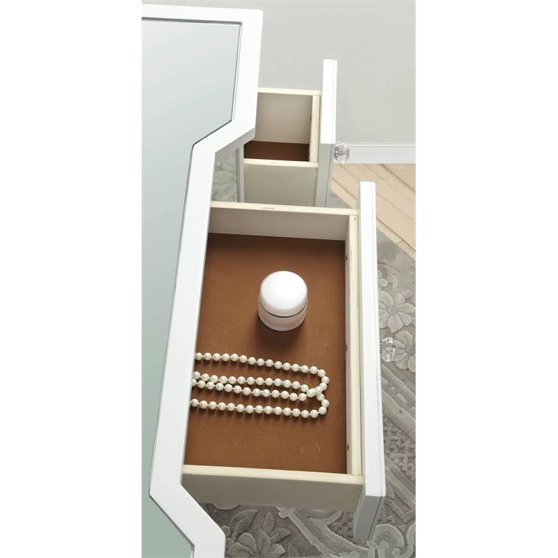 White Contemporary Vanity Set W3151