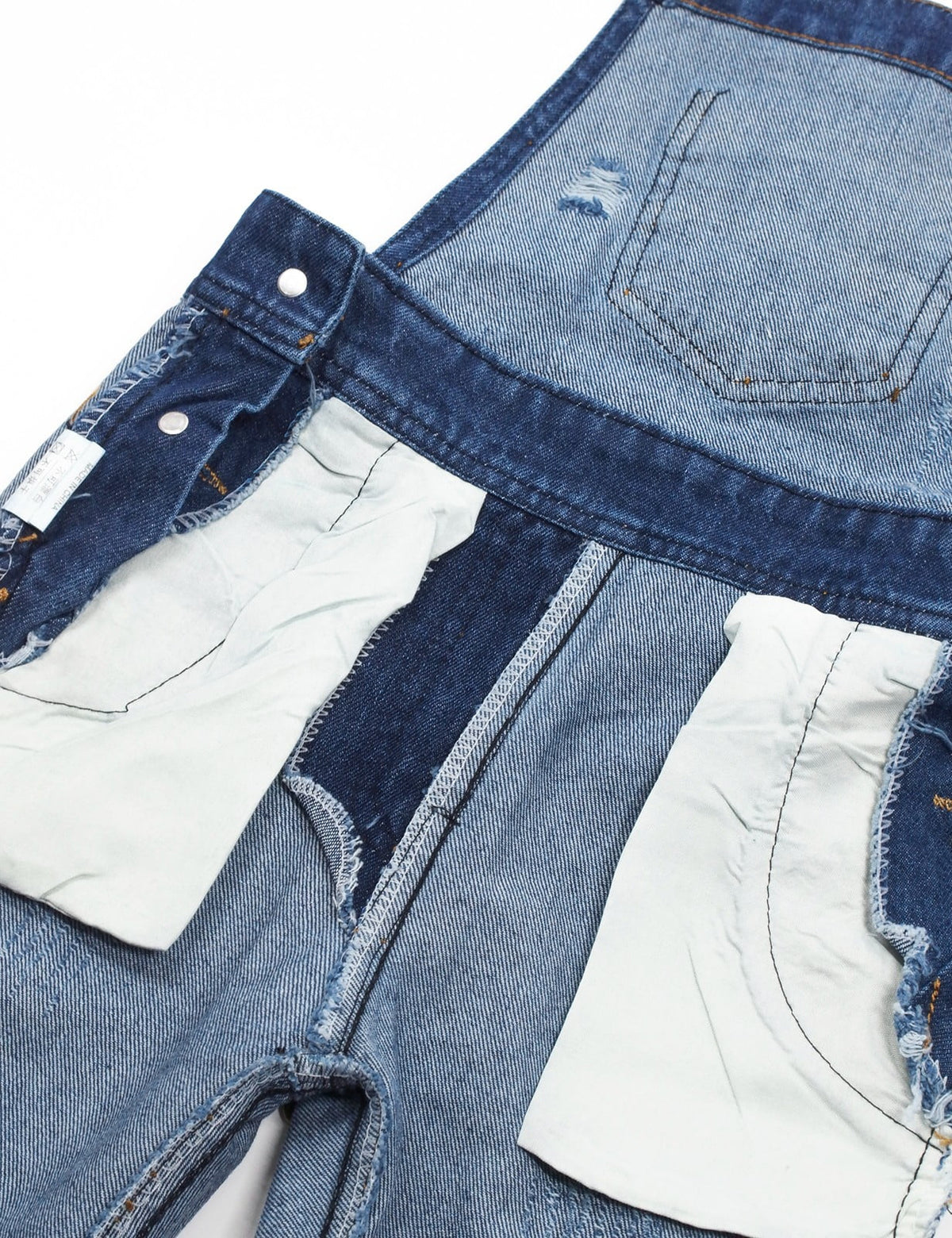Blue 12T Girls Ripped Jeans Overalls V671617
