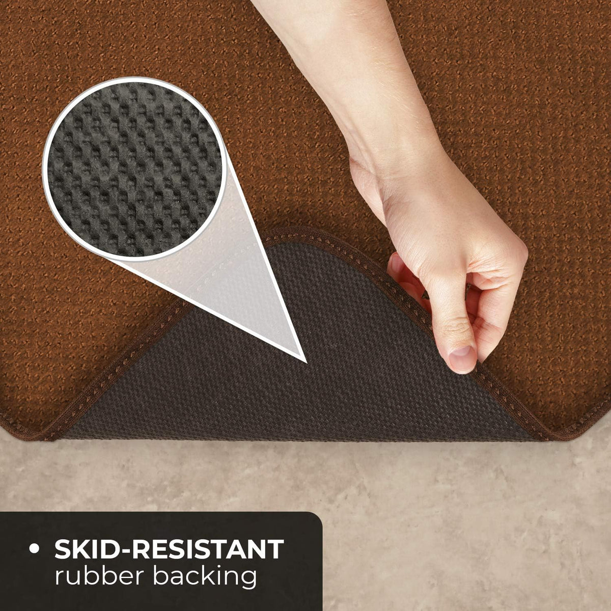 Toffee Brown Skid-Resistant Carpet Runner 8 Feet X 36 Inches B260268