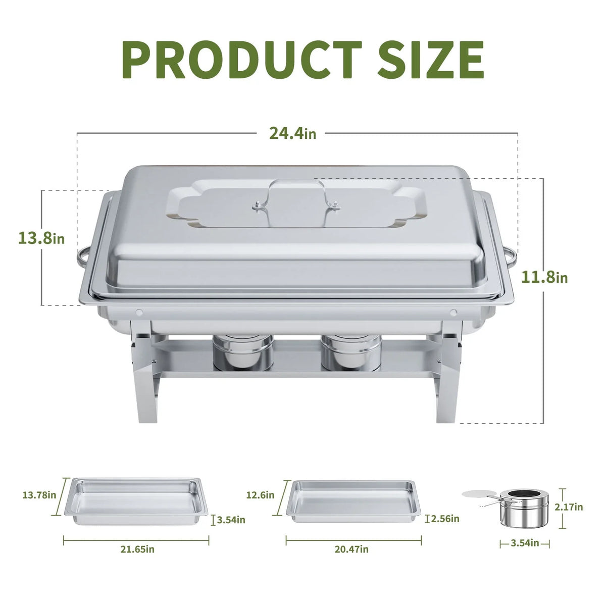 4 Pack 8QT Stainless Steel Chafing Dish Buffet Set Y23949