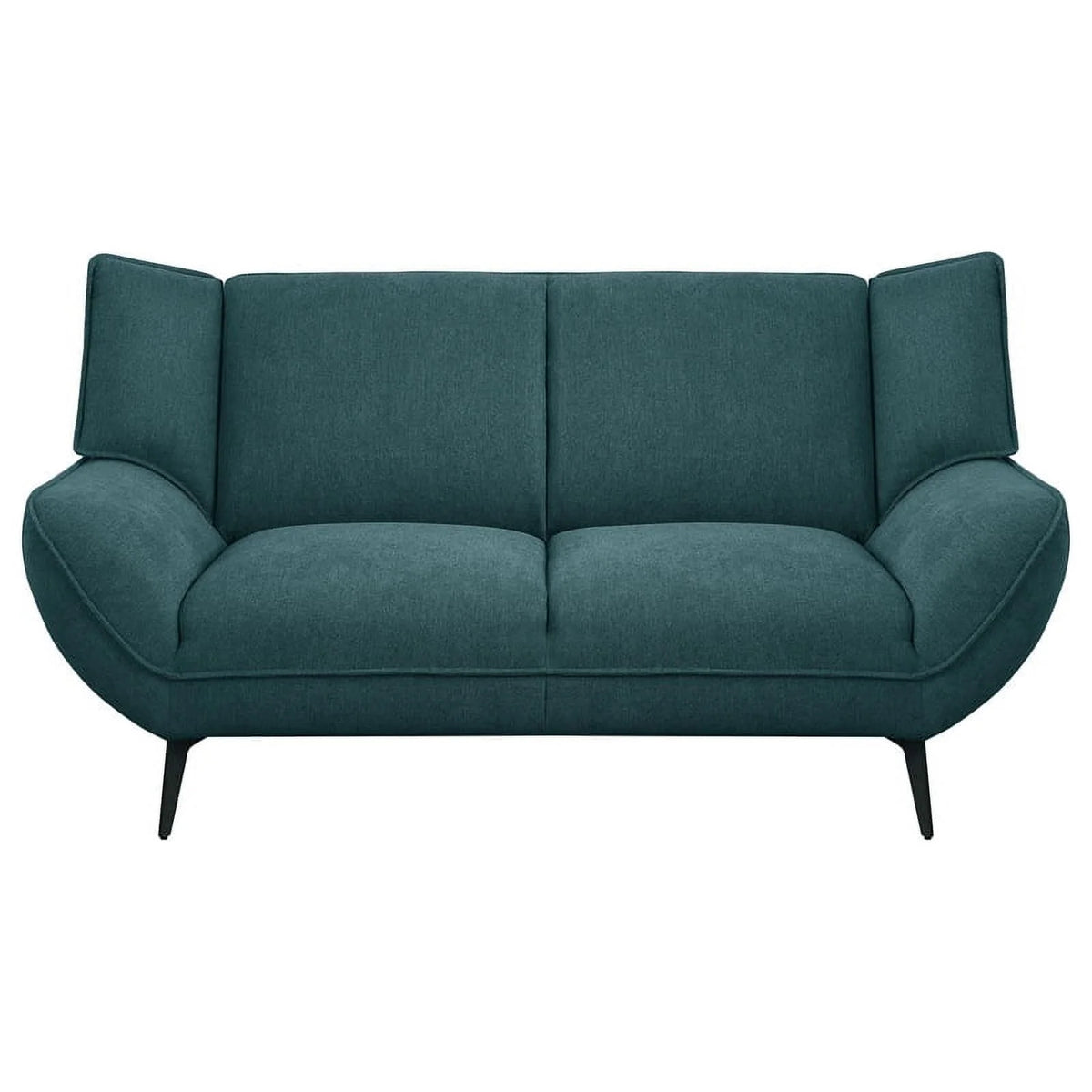 Teal Blue Black Fabric Metal Sofa Set N4765