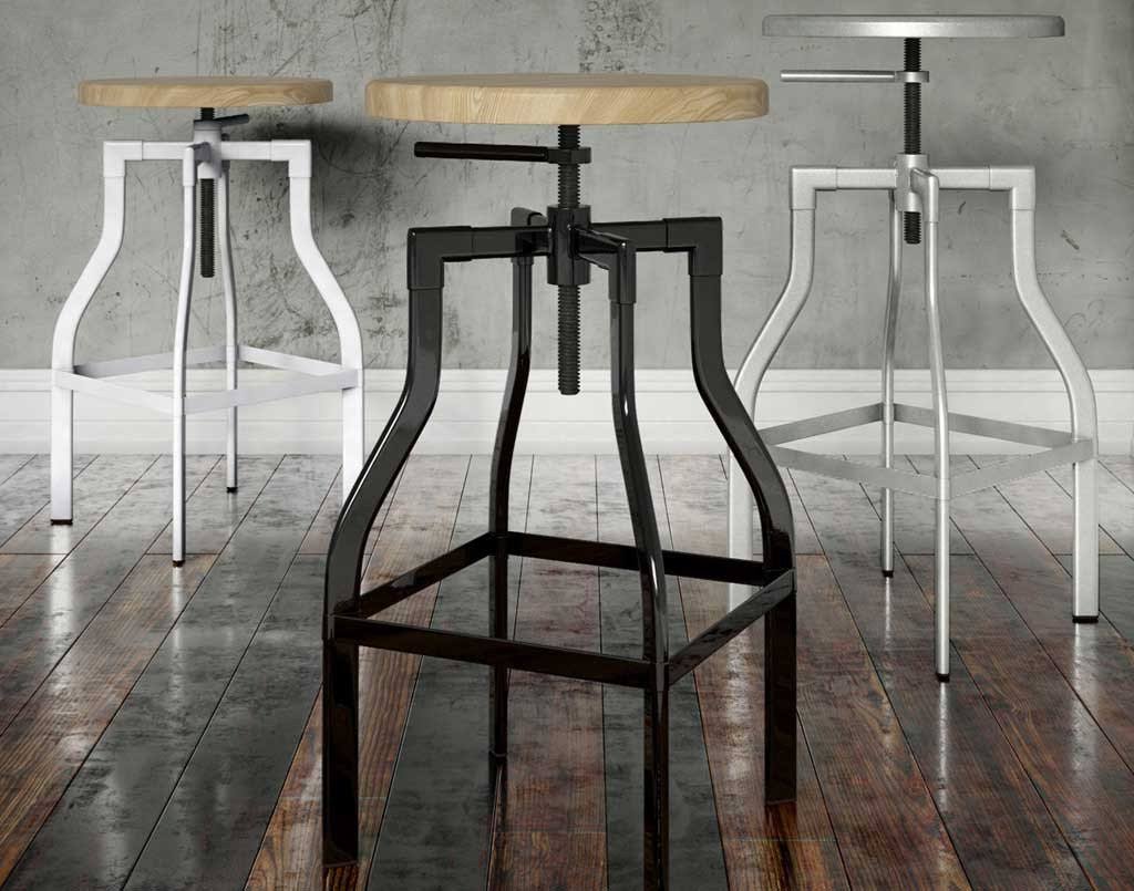 White Drafting Stool Y909