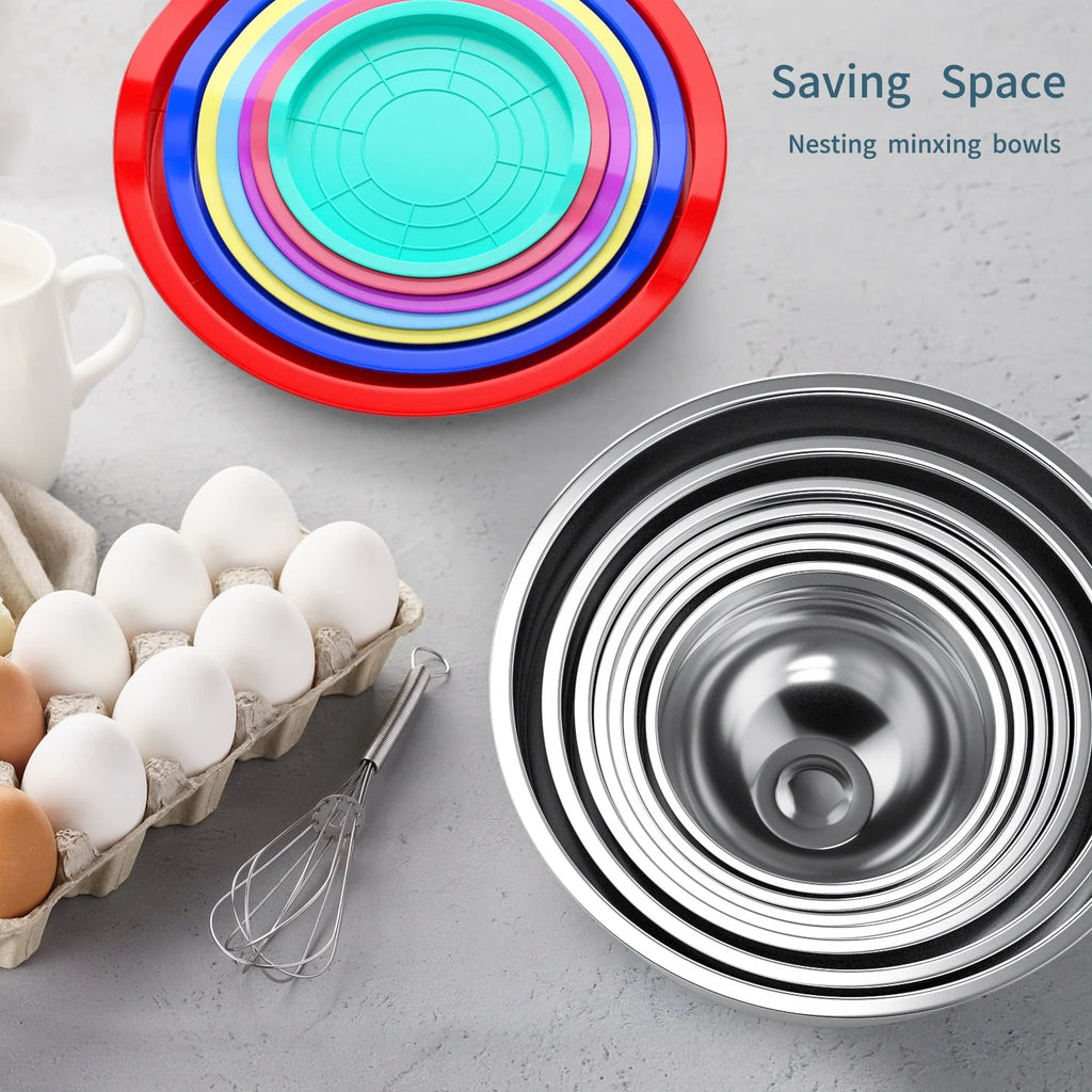 Stainless Steel Mixing Bowls Set with Lids 7 Pc Z406035