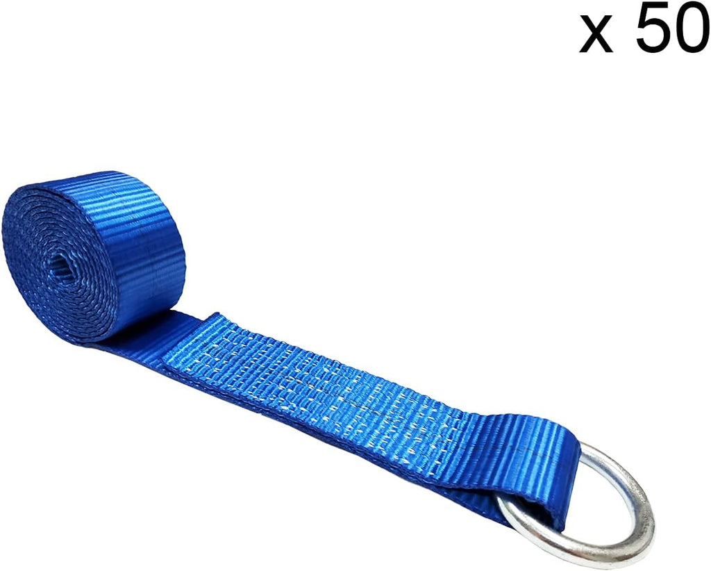 2 in x 10 ft Red O-Ring Trailer Tie Down Strap E364953