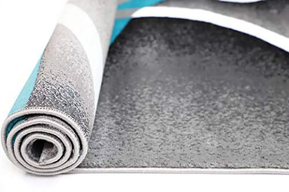 Grey Swirls Area Rug 4x6 L9396