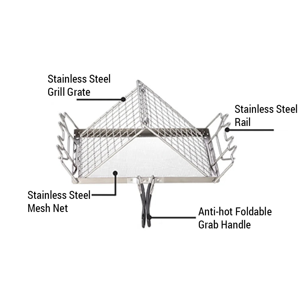 Stainless Steel Folding Camp Stove Toaster Rack S6643