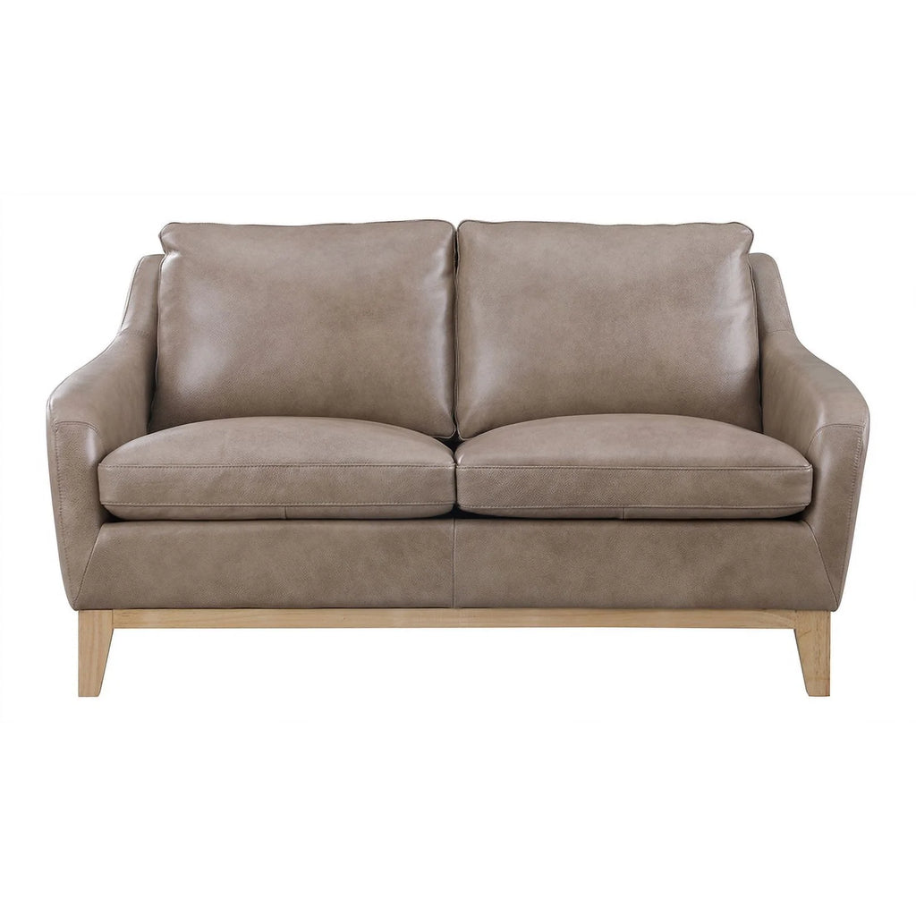 Sandy Brown Leather Loveseat S320